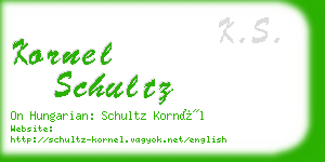 kornel schultz business card